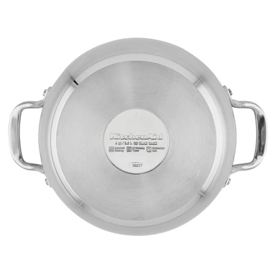 KitchenAid 3-Ply Base Stainless Steel 4qt Casserole With Lid: Round Baking Dish, Tempered Glass Lid, Dishwasher & Oven Safe 10 KitchenAid 3-Ply Base Stainless Steel 4qt Casserole With Lid: Round Baking Dish, Tempered Glass Lid, Dishwasher & Oven Safe - Image 8