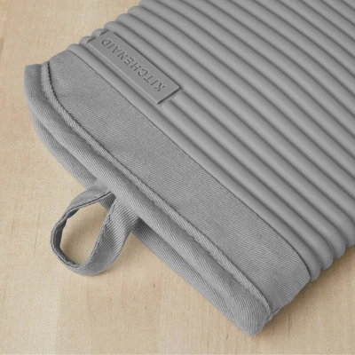 KitchenAid 2pk Silicone Ribbed Oven Mitts Gray: Heat Resistant Kitchen Textiles, Classic Pattern, 13" Length 3 KitchenAid 2pk Silicone Ribbed Oven Mitts Gray: Heat Resistant Kitchen Textiles, Classic Pattern, 13" Length