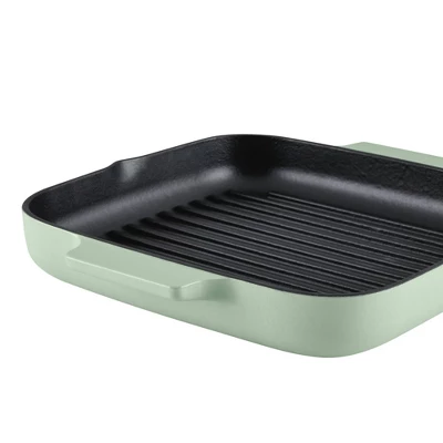 KitchenAid 11" Enameled Cast Iron Square Grill And Roasting Pan - Pistachio: Hand Wash, Electric & Gas Compatible 9 KitchenAid 11" Enameled Cast Iron Square Grill And Roasting Pan - Pistachio: Hand Wash, Electric & Gas Compatible - Image 7