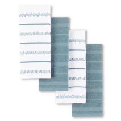 KITCHENAID Albany Kitchen Towel 4-Pack Set, Fog Blue/White, 16"x26" 6 KITCHENAID Albany Kitchen Towel 4-Pack Set, Fog Blue/White, 16"x26" - Image 4