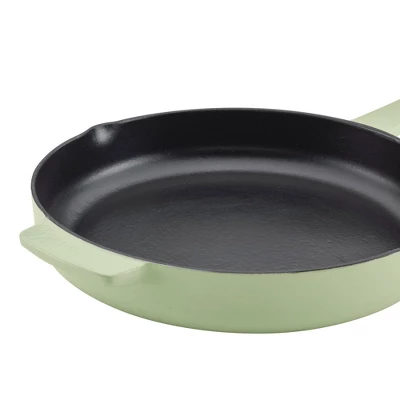 KitchenAid 12" Enameled Cast Iron Induction Skillet With Helper Handle And Pour Spouts Pistachio 6 KitchenAid 12" Enameled Cast Iron Induction Skillet With Helper Handle And Pour Spouts Pistachio - Image 4