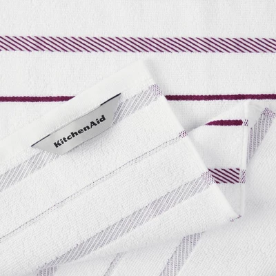 KITCHENAID Albany Kitchen Towel 4-Pack Set, Boysenberry Purple/White, 16"x26" 4 KITCHENAID Albany Kitchen Towel 4-Pack Set, Boysenberry Purple/White, 16"x26" - Image 2