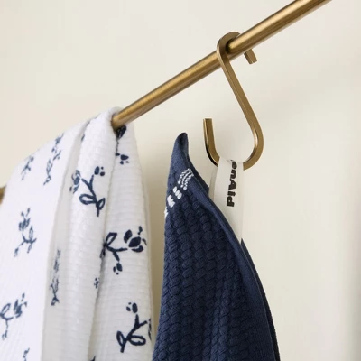 KITCHENAID Vintage Florals Collector Series Embroidered Kitchen Towel 3-Pack Set, Absorbent 100% Cotton, Dual-Purpose, Ink Blue, 18"x28" 4 KITCHENAID Vintage Florals Collector Series Embroidered Kitchen Towel 3-Pack Set, Absorbent 100% Cotton, Dual-Purpose, Ink Blue, 18"x28" - Image 2