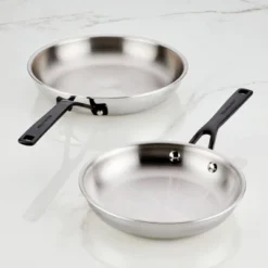 KitchenAid Stainless Steel 5-Ply Clad Twin Pack: 8.25" & 10" Nonstick Frying Pans, Dishwasher-Safe Cookware Set