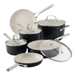KitchenAid 10pc Hard Anodized Ceramic Nonstick Cookware Set Matte Black: Lifetime Warranty, Hand Wash, Gas Compatible 22 KitchenAid 10pc Hard Anodized Ceramic Nonstick Cookware Set Matte Black: Lifetime Warranty, Hand Wash, Gas Compatible -KitchenAid Shop GUEST fba1abac 169e 494a 87cb 2ac67901705c