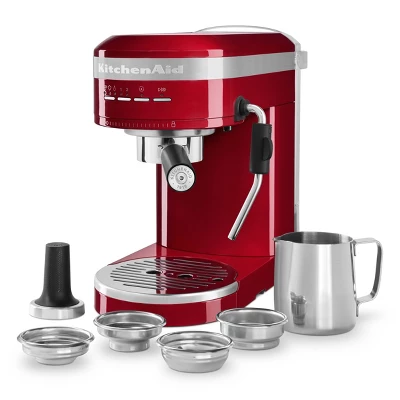 KitchenAid Semi-Automatic Espresso Machine - Empire Red: 15 Bars Pressure, 47oz Capacity, Dishwasher-Safe Parts 4 KitchenAid Semi-Automatic Espresso Machine - Empire Red: 15 Bars Pressure, 47oz Capacity, Dishwasher-Safe Parts - Image 2