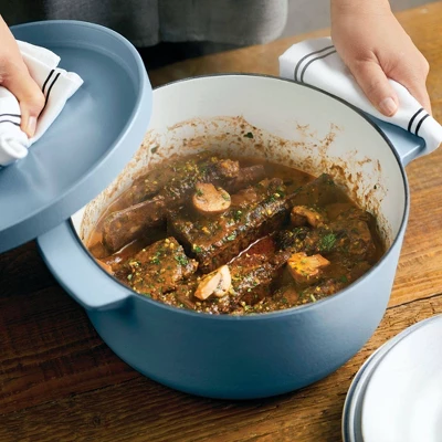 KitchenAid 6qt Enameled Cast Iron Induction Dutch Oven Blue Velvet 4 KitchenAid 6qt Enameled Cast Iron Induction Dutch Oven Blue Velvet - Image 3